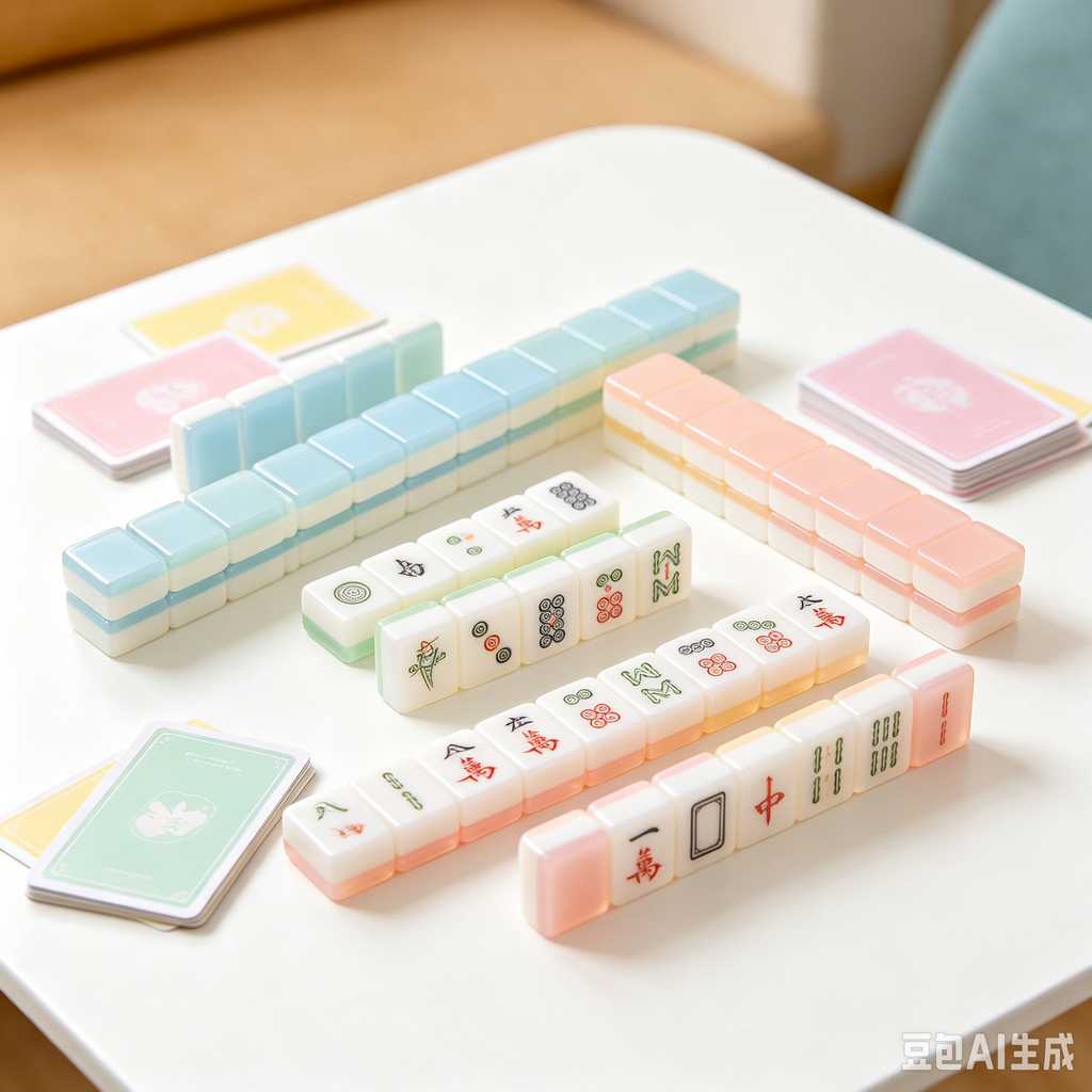 pastel color mahjong tiles