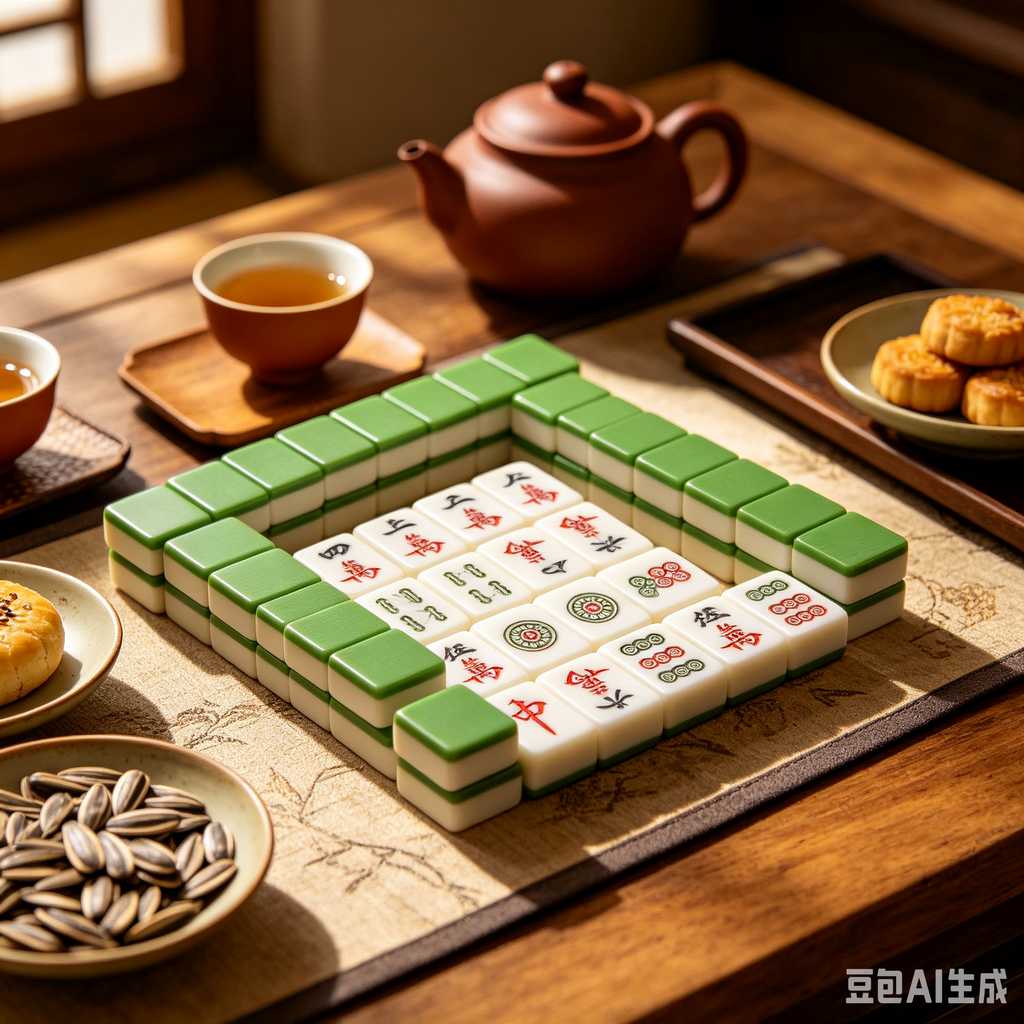 bamboo wood mahjong set